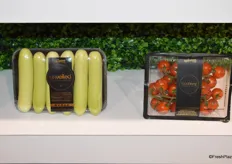 Premium black label packaging for mini cucumbers and red cherry tomatoes on-the-vine recently made it to market.